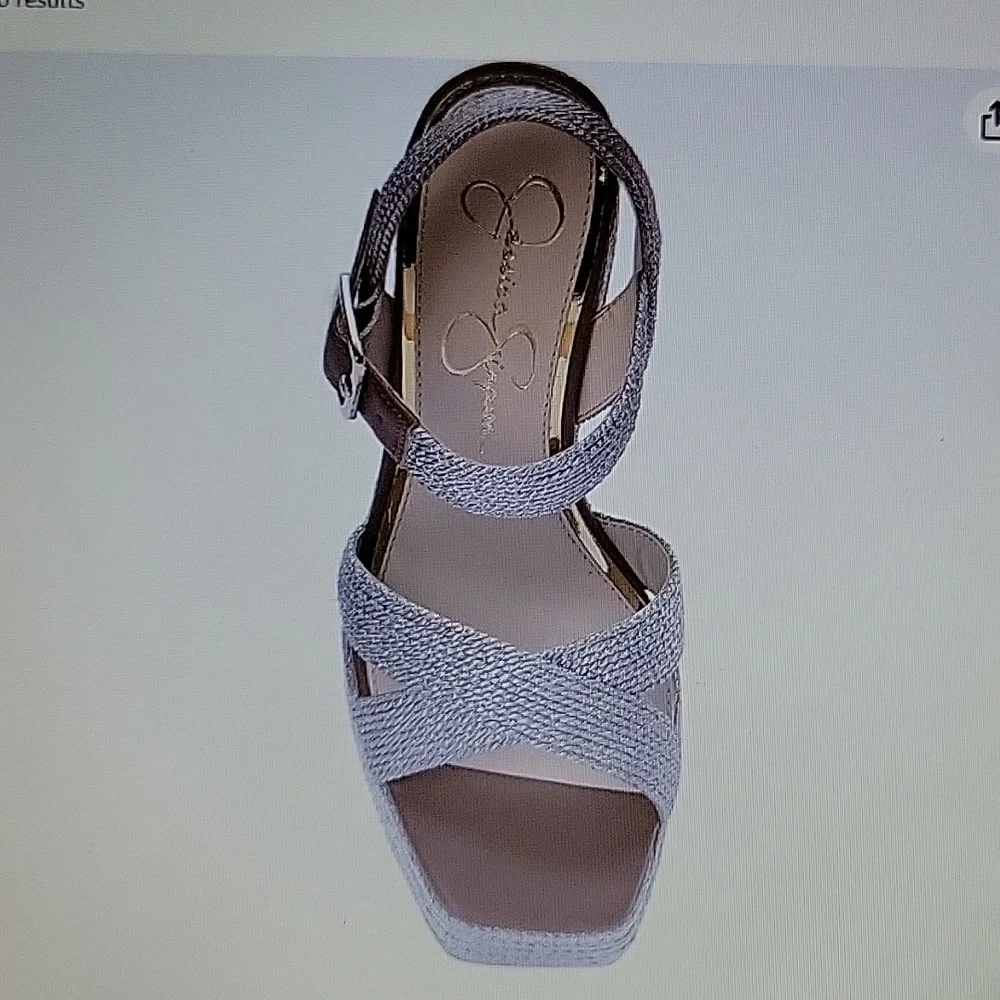 Jessica Simpson Brycen platform high chunky heel sandal platino size 10 NEW…